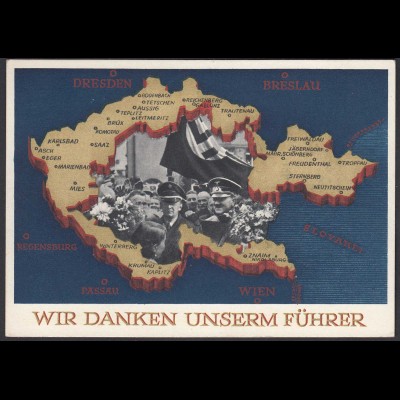 AK NS Militaria Propagandakarte 3.Reich 1938 Ga.P275 Sudetenland (26719