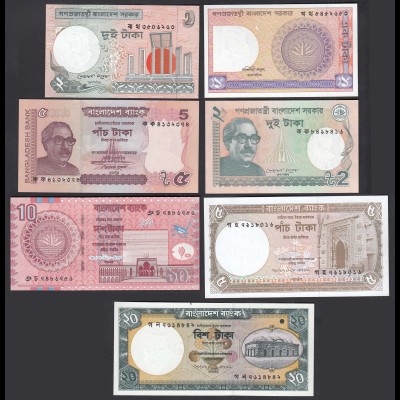 Bangladesh - 1- 20 Taka - 7 Stück Banknoten UNC (1) (26746
