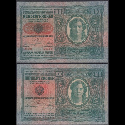 ÖSTERREICH - AUSTRIA 100 Kronen 1912 (1919) Pick 56 AU (1-) 26785