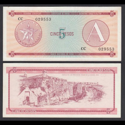 Kuba - Cuba 5 Peso Foreign Exchange Certificates 1985 Pick FX3 VF (3) (26787