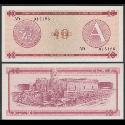 Kuba - Cuba 10 Peso Foreign Exchange Certificates 1985 Pick FX4 UNC (1) (26798