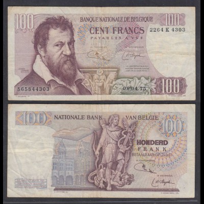 Belgien - Belgium 100 Francs 8.4.1975 Pick 134b F (4) (26857