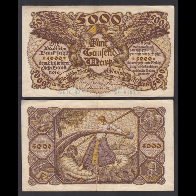 Baden 5.000 5000 Mark 1922 Ro BAD8a Länderbanknote (27001