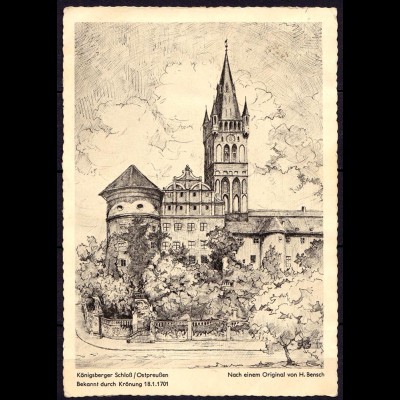 AK Königsberg Ostpreussen Kunstkarte nach Original von H.Bensch (6993