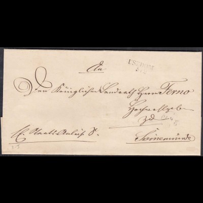 Preussen ca. 1825 USEDOM L2 Umschlag nach SWINEMÜNDE (27172