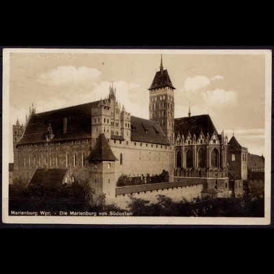 AK Marienburg Westpreussen Burg von Südost 1933 gelaufen (6961