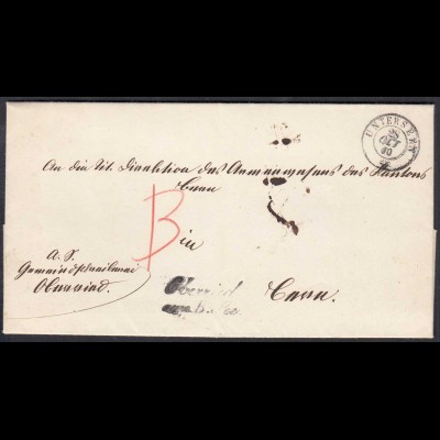 UNTERSEEN Schweiz Geschäfts-Brief 1860 Oberried (27185