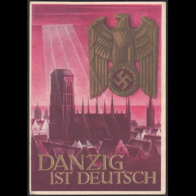 Germany Propaganda Card 1939 WW2 Danzig is German (27196