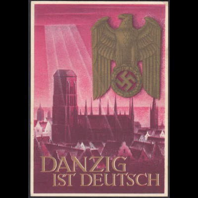 Germany Propaganda Card 1939 WW2 Danzig is German (27197