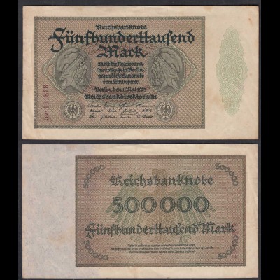 Reichsbanknote - 500 Tausend Mark 1923 Ro 87f F+ (4+) FZ: Z BZ: 5 (27256