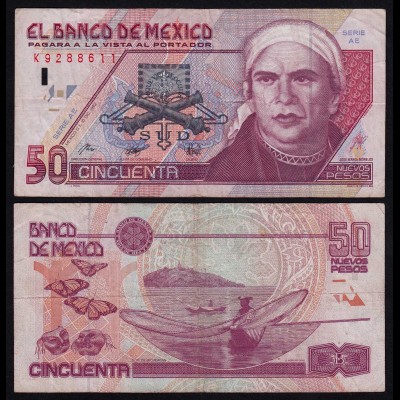 MEXIKO - MEXICO - 50 Peso 1992 Serie AE Pick 101 F/VF (4/3) (21236