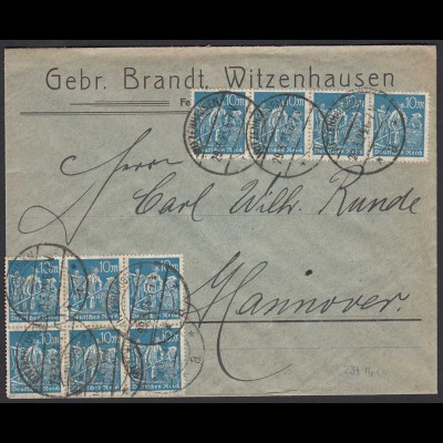 DR Infla Mef. Mi.239 (10) von Witzenhausen - Hannover 29.3.1923 (21678