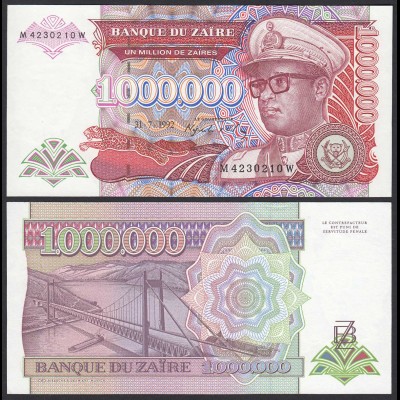 Zaire - 1 Millione Zaires Banknote 1992 Pick 44 UNC (1) (21400