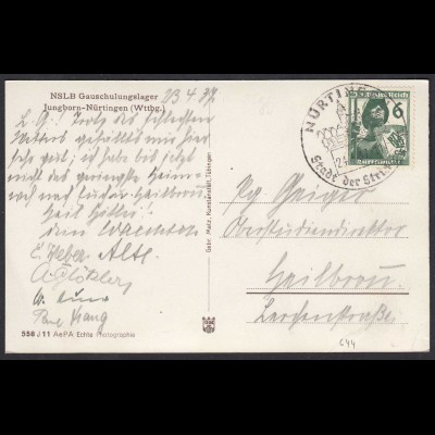 AK NSLB Gauschulungslager Jungborn-Nürtingen 1937 (27303