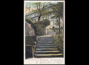 AK 3D St.Odilienberg erhabene Klostertreppe Mont Ste.Odile Elsass 1906 selten