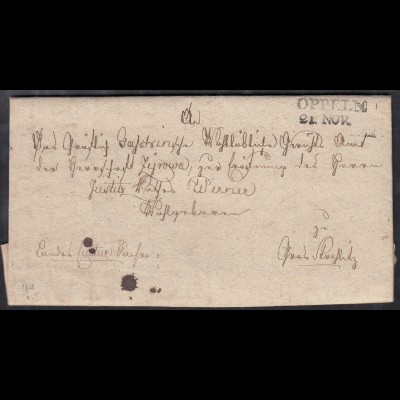 OPPELN L2 Schlesien Brief 1828 mit umfangreichen Inhalt (27344