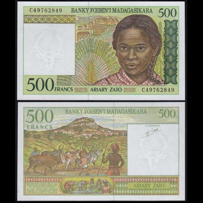 MADAGASKAR - MADAGASCAR 500 Francs (1994) Pick 75b Serie C UNC (1) (14372