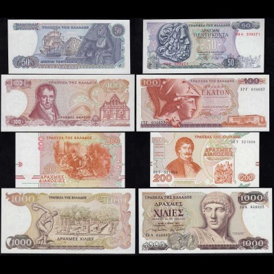 Griechenland - Greece 50,100,200,1000 Drachmai 1978-1996 UNC (1) (14355