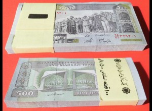IRAN (Persien) - 500 Rials 2007 Bundle á 100 Stück Pick 137Ad UNC (1) (90054