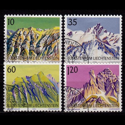 Liechtenstein Mi.1000-03 used Berge Mountains 1990 (c133
