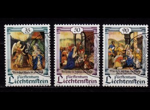 Liechtenstein Mi.1005-07 used Weihnachten Christmas 1990 (c136