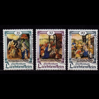 Liechtenstein Mi.1005-07 used Weihnachten Christmas 1990 (c136