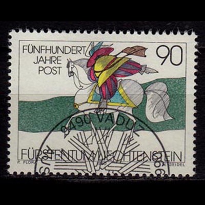 Liechtenstein Mi.1004 used 500 J.Internationale Postverbindungen 1990 (c139