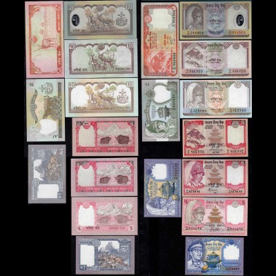 Nepal - 10 Stück versch. Banknoten bzw. Signaturen UNC (1) (14313