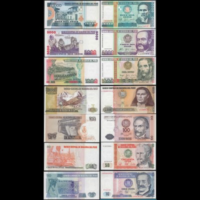 Peru 7 Stück Banknoten 1987/1988 UNC (1) (14309