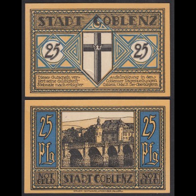 Coblenz = Koblenz 25 Pfennig Notgeld 1921 UNC (1) (26433