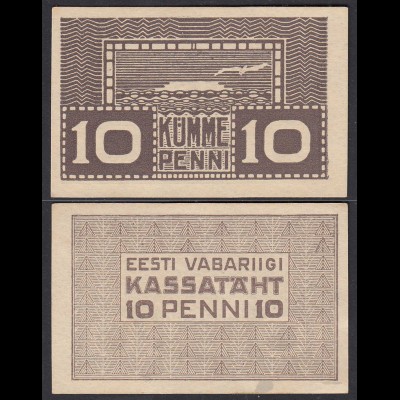 ESTLAND-ESTONIA-EESTI 10 Penni Banknote 1919 Pick 40 aUNC (1-) (27446