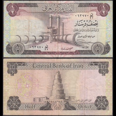 Irak - Iraq 1/2 Dinar Banknote 1973 Pick 25 F/VF (3/4) (27503