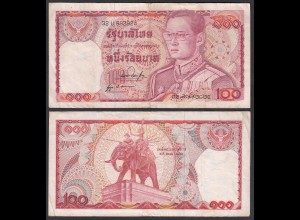 Thailand - Siam 100 Bath ND (1978) Rama IX. sign 53 Pick 89 VF- (3-) (27535