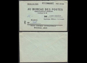 Sowjetunion UDSSR Post R-Brief MOSKVA nach DÜSSELDORF (26060