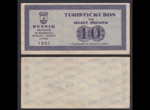 YUGOSLAVIA 10 Dinara 1951 Foreign Exchange Certificates 4 VF- (3-) (27583