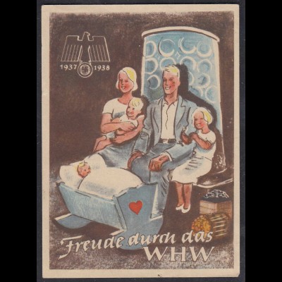 WHW Propaganda Tür Aufkleber Vignette 1937/38 Familie Adler Hakenkreuz (27402