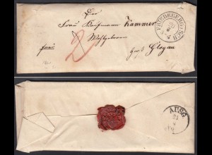 FRIEDEBERG Schlesien 1861 R2 Brief mit Inhalt nach GLOGAU (27350