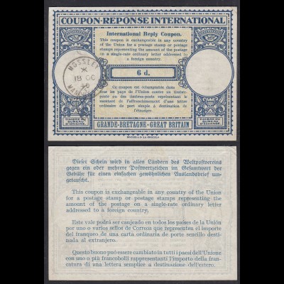 GREAT BRITAIN UK International Reply Coupon 6 d. MOSSLEY (27651