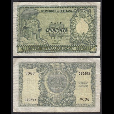 Italien - Italy - 50 Lire 1951 Banknote Pick 91a F (4) (27710