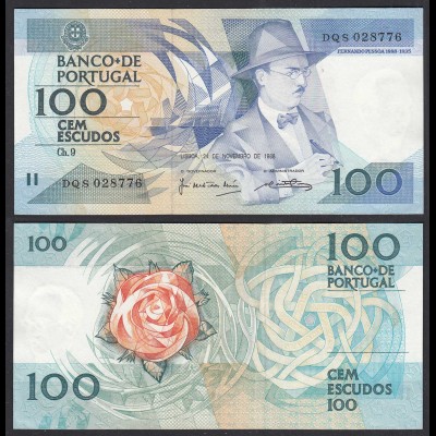 Portugal - 100 Escudos Banknote 24.11.1988 Pick 179f XF (2) (27737