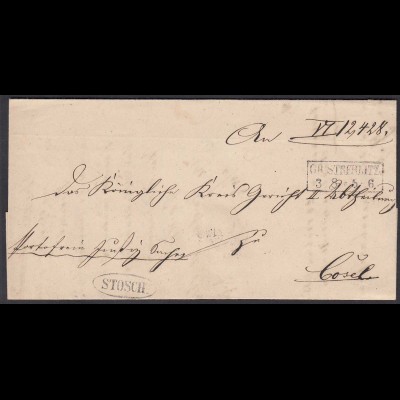 Gross Strehlitz R2 Brief 1855 nach Cosel mit Inhalt (25856