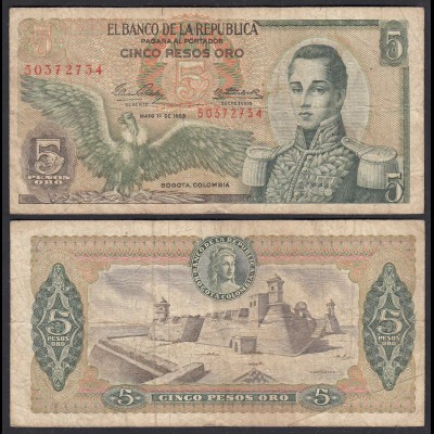 Kolumbien - Colombia 5 Pesos Oro 1963 Pick 406a VG (5) (27796