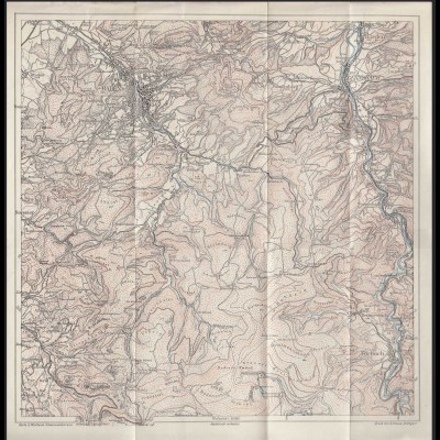 alte Karte d.Württemberger Schwarzwaldvereins von Baden-Wütt 1:50000 ca. 30x30cm