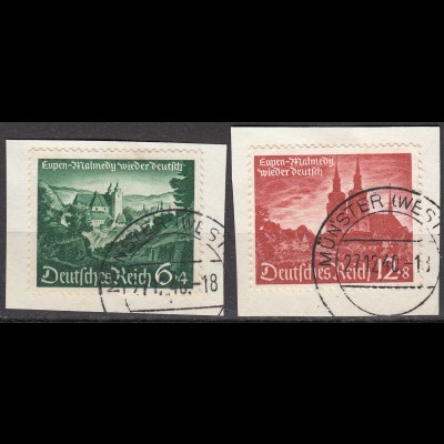 Deutsches Reich 3.Reich 1940 Michel 748-49 Briefstück gestempelt (27812