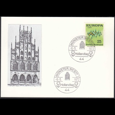 Münster Westf. 1972 Sonderkarte mit Rathaus und SST Hollandtag (87132