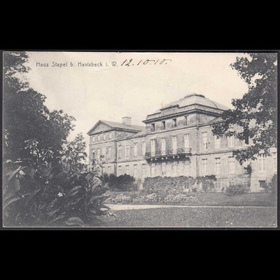 AK Schloss Stapel Front bei Havixbeck bei Coesfeld Münster 1910 (65013
