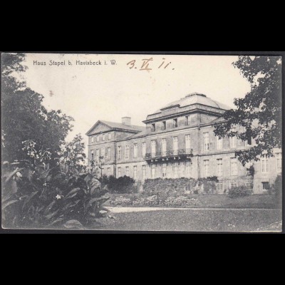 AK Schloss Stapel Front bei Havixbeck bei Coesfeld Münster 1911 (65014