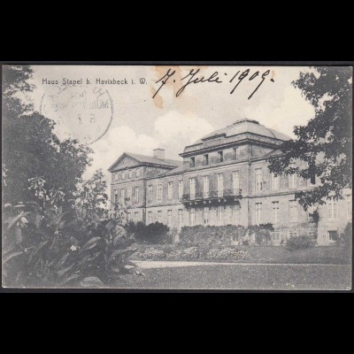 AK Schloss Stapel Front bei Havixbeck bei Coesfeld Münster 1909 (65016