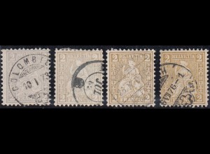Schweiz - Switzerland 4 Stück 2 C. Marken vor 1900 (65038