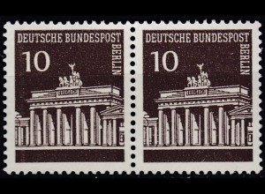 BERLIN - 10 Pfennig Brandenburger Tor im Paat Mi.286 postfr. 1966 MNH (65055